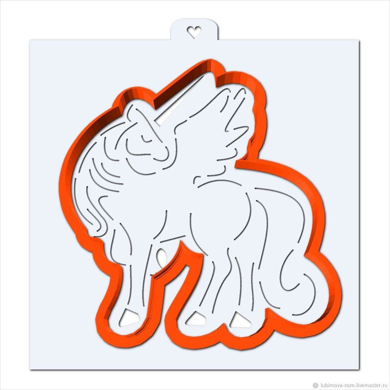 Единорожка трафарет для пряников