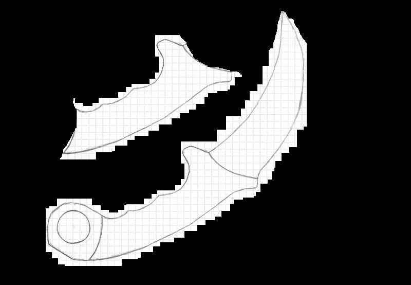 Чертёж ножа керамбит из стандофф 2