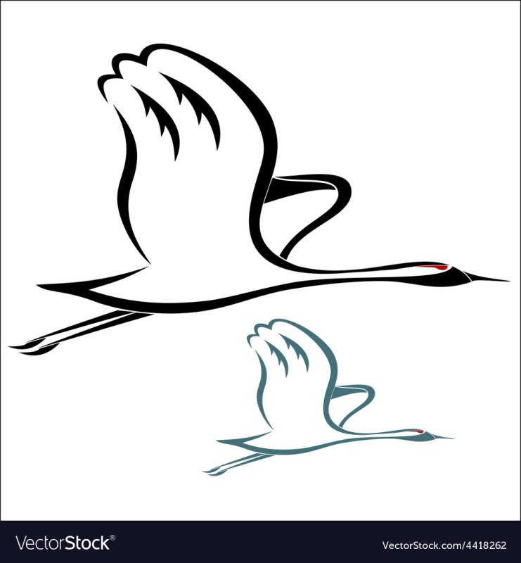 Журавли рисунок для вырезания