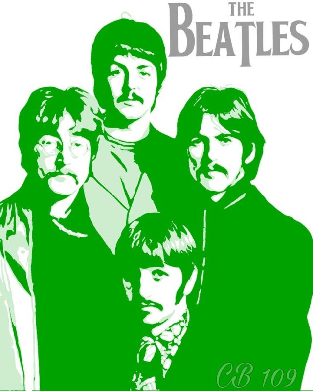 Трафарет Битлз на стену