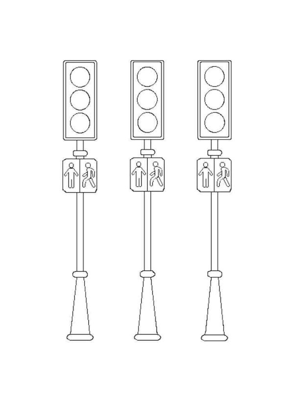 Светофор раскраска для малышей
