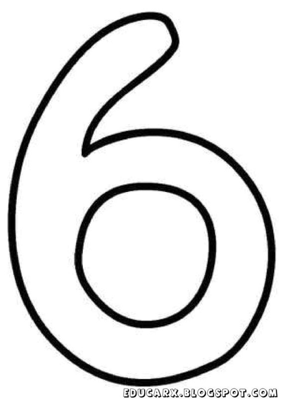 Цифра 6 трафарет