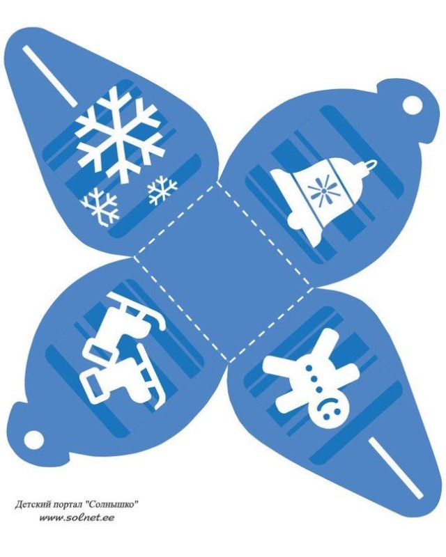 Шаблоны коробочек для подарков на новый год