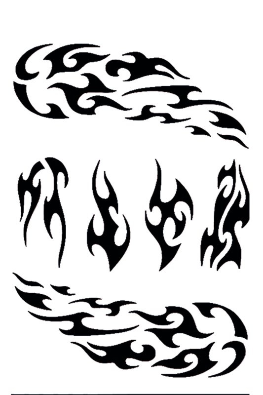 Языки пламени трафарет