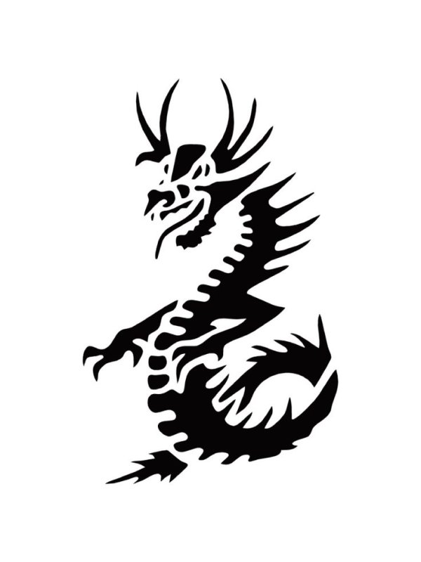 Трафарет дракона для аэрографии
