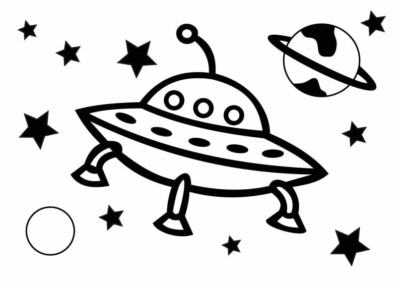 Летающая тарелка раскраска для детей