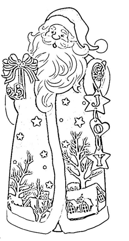 Новогодние вытынанки дед Мороз и Снегурочка