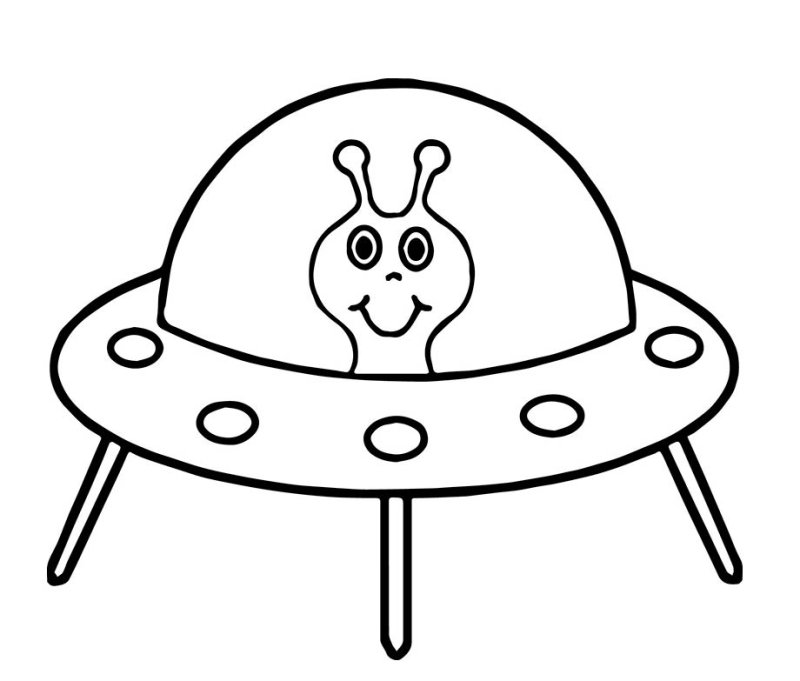 Космическая тарелка раскраска для детей