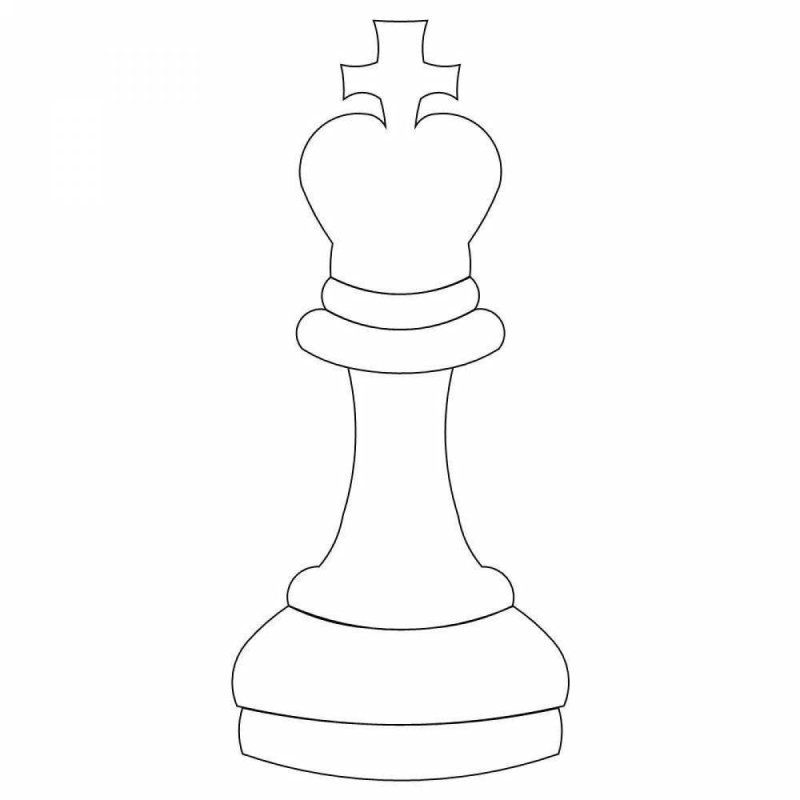 Шахматная фигура ферзь контур