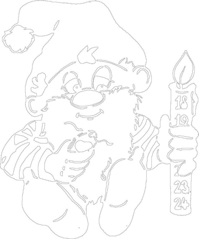 Вытынанки Гномы новогодние