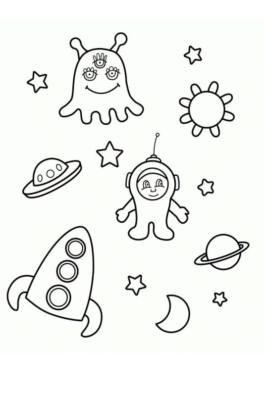 Космос раскраска для детей
