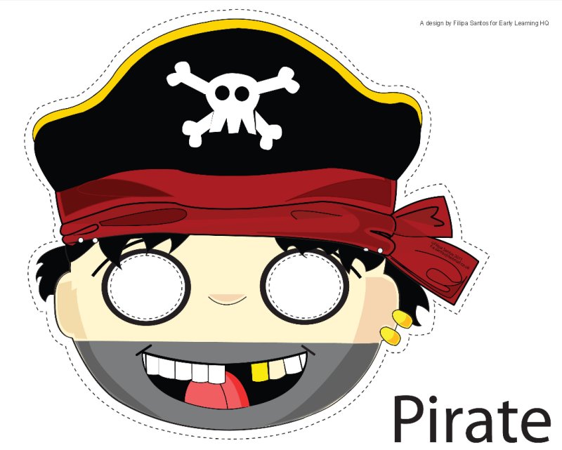 Маска пирата из бумаги