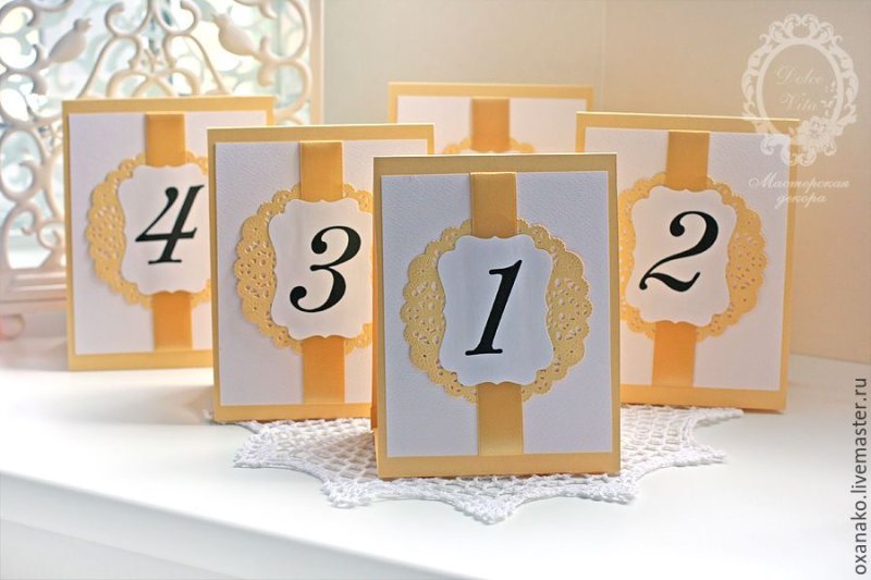 Номерки на столы на свадьбу