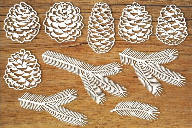 Ветки елки из бумаги