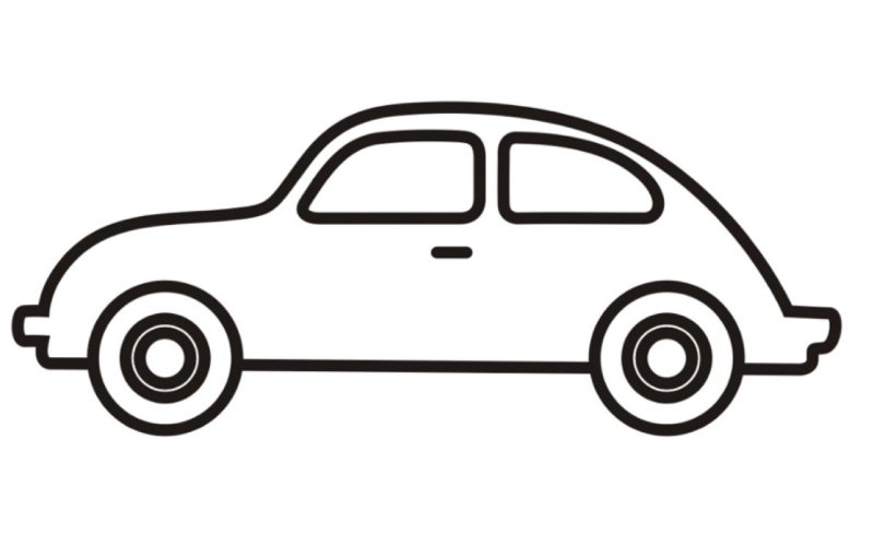Трафарет легковой машины для детей