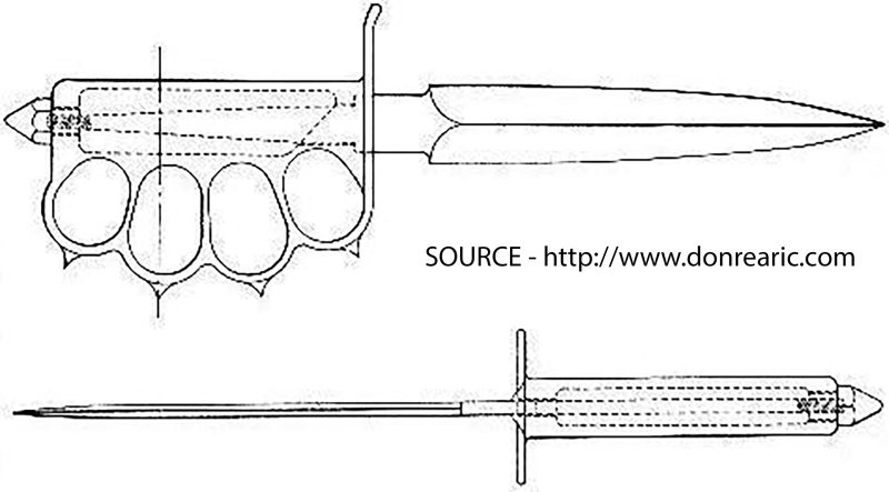 Траншейный нож м1918 чертеж