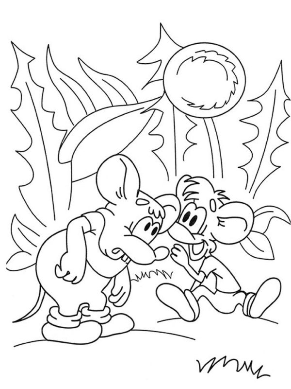 Кот Леопольд раскраска для детей