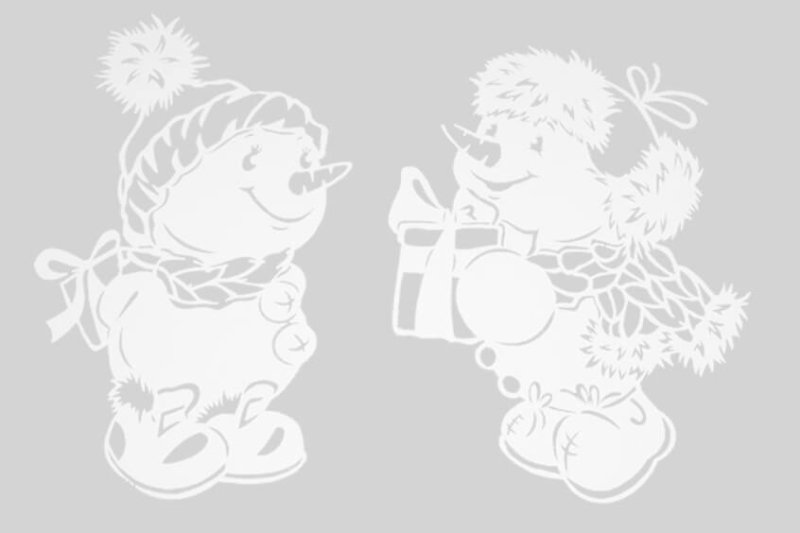 Ажурный Снеговичок для вырезания на окно