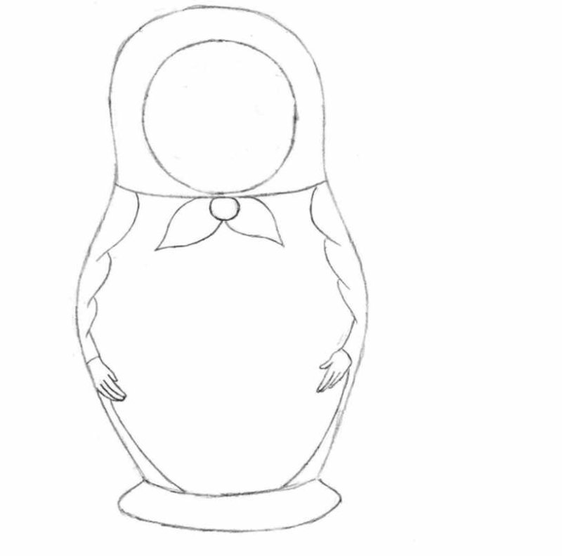 Матрешка трафарет