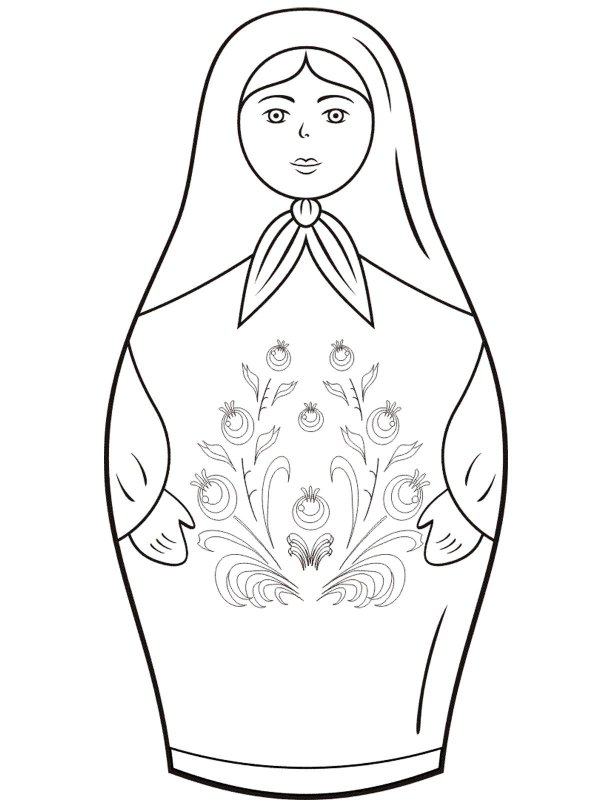 Матрешка разукрашка