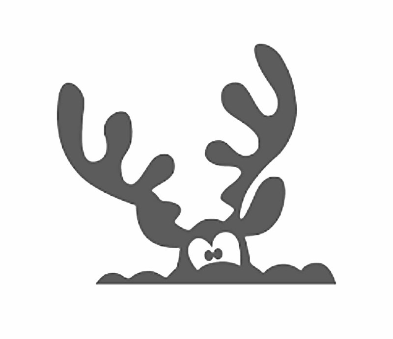 Новогодний олень трафарет