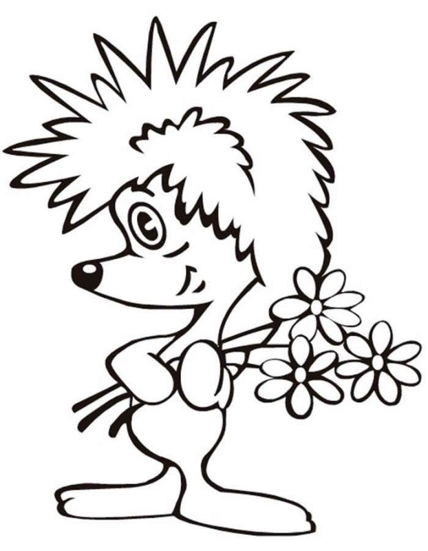 Ежик раскраска для малышей