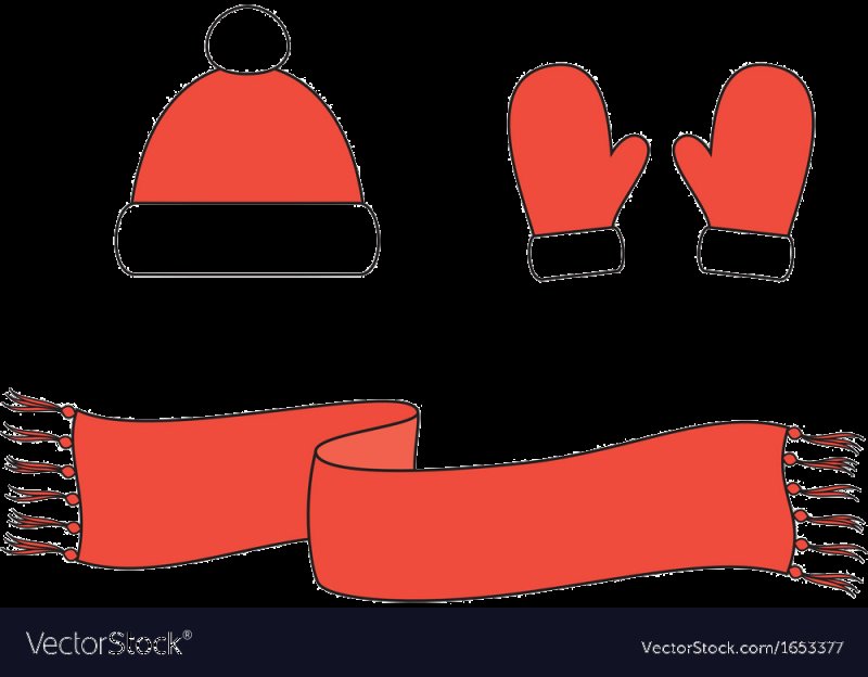 Трафарет шапка и варежки