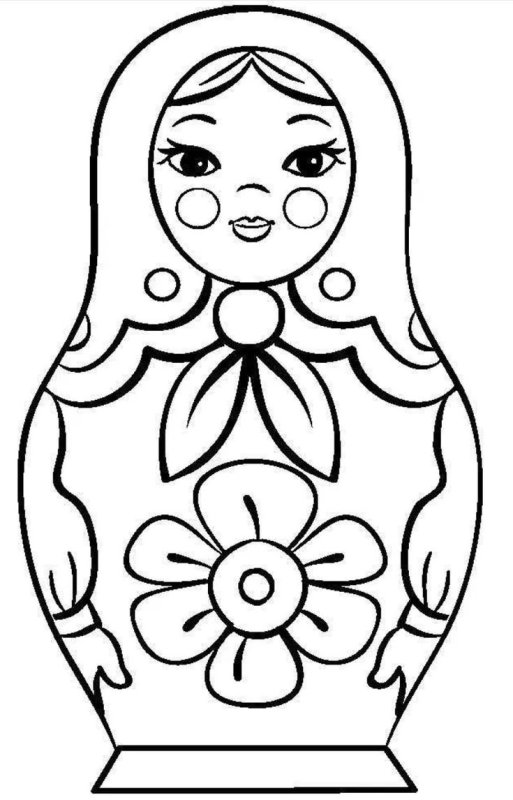 Семеновская Матрешка трафарет