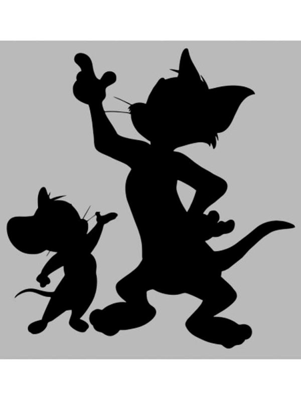 Том и Джерри силуэт черный