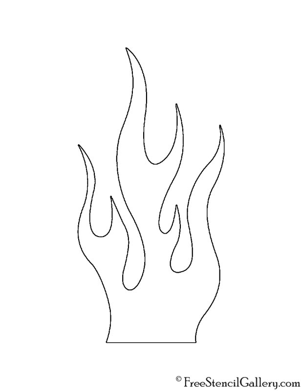 Трафарет языков пламени