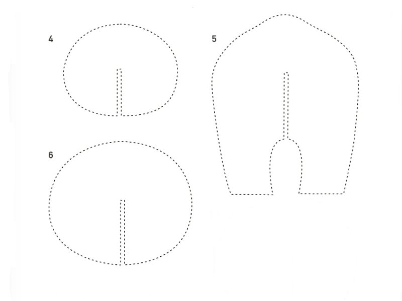Схема из бумаги мишка