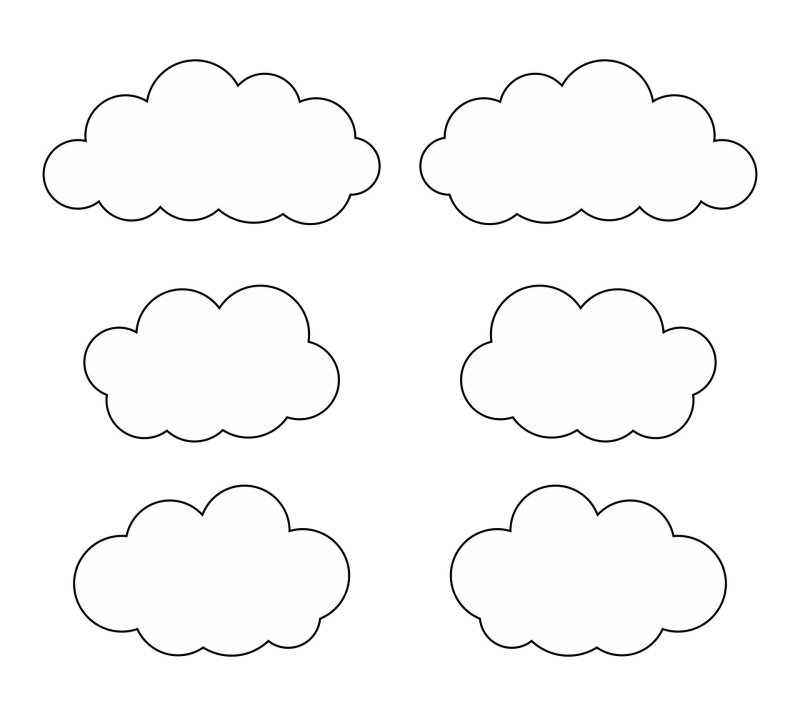 Облако трафарет для вырезания