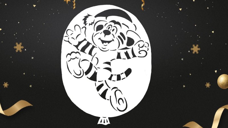 Трафарет тигра на окно на новый год 2022