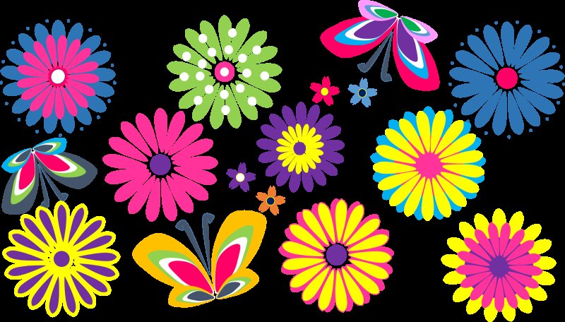 Цветы для вырезания цветные