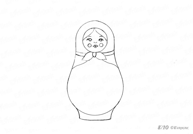 Нарисовать матрешку