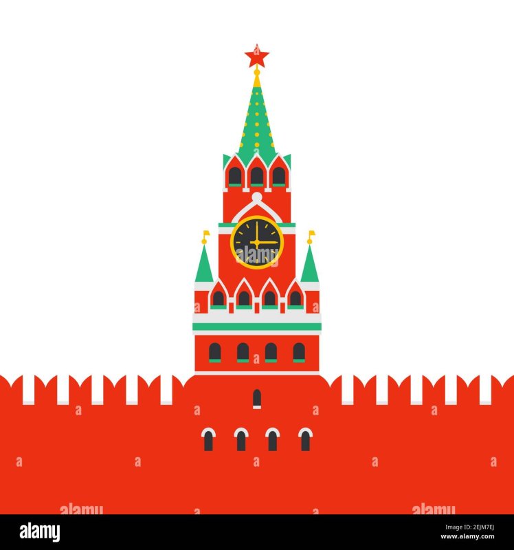 Спасская башня Кремля рисование