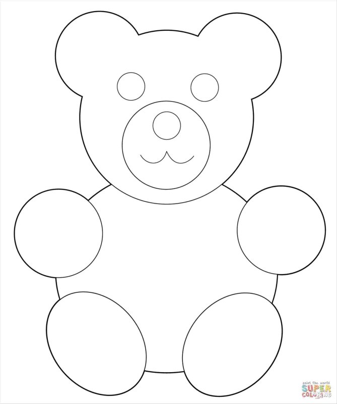 Мишка трафарет