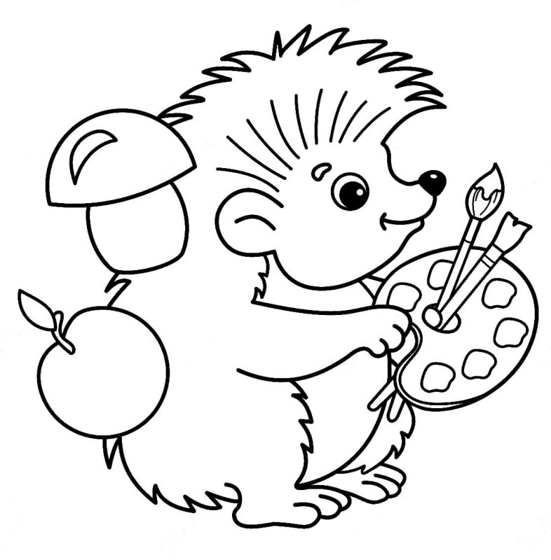 Картинка Ёжика для детей раскраска