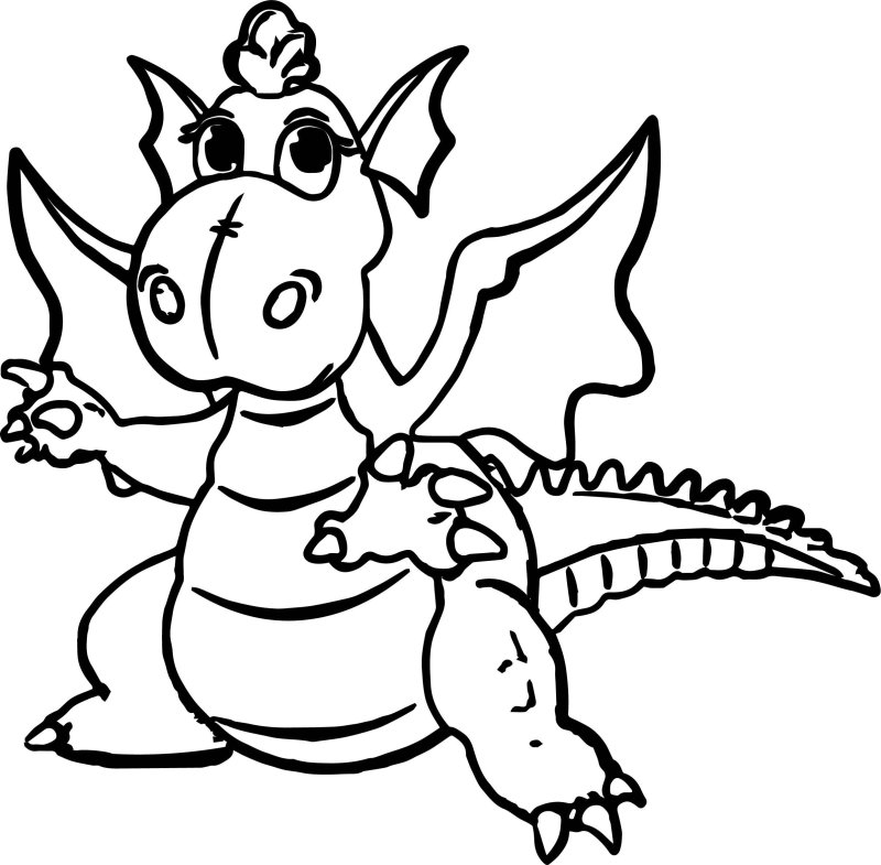 Дракон раскраска для малышей