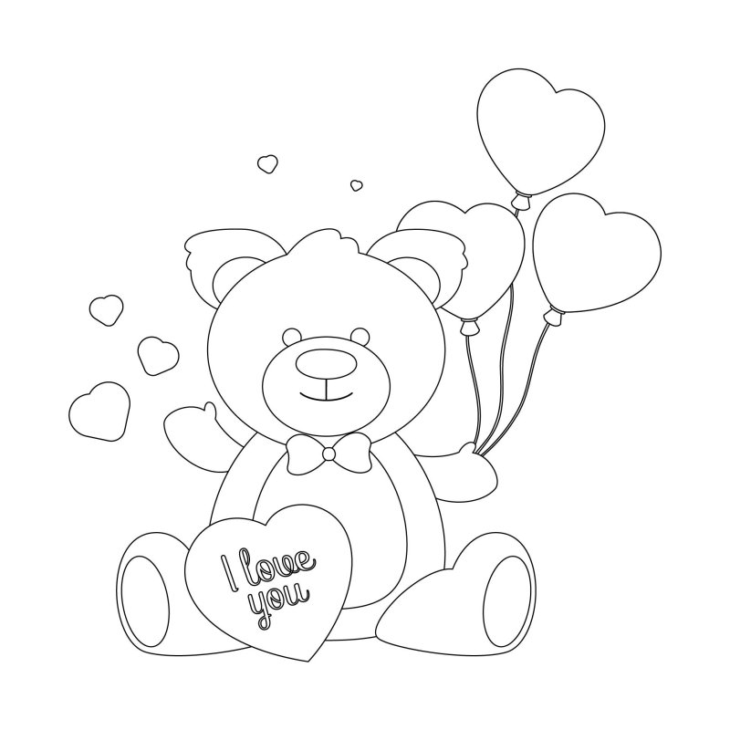 Трафарет мишки из фетра