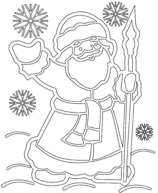 Новогодние трафареты дед Мороз