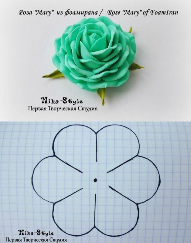 Розочка из фоамирана схема