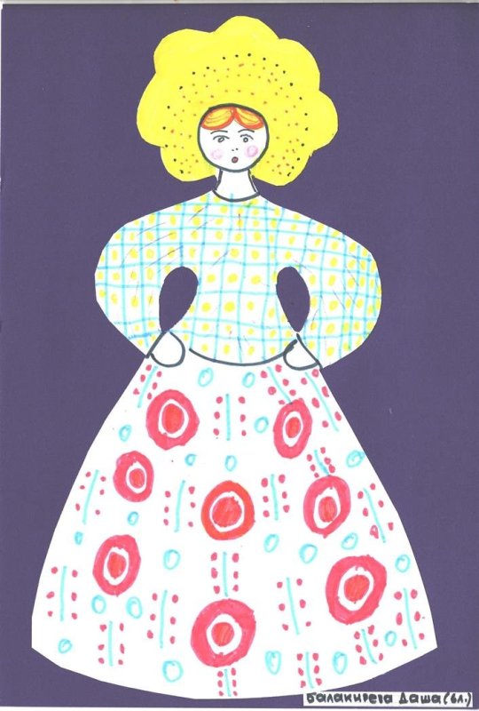 Барышня Водоноска Дымковская роспись