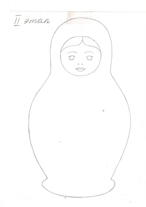 Заготовка матрешки для рисования