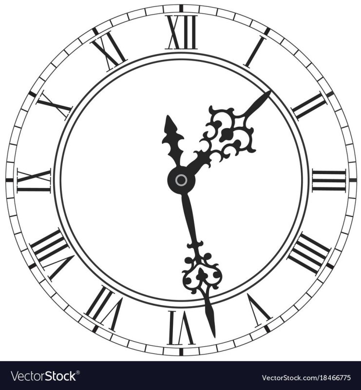 Циферблат часов трафарет