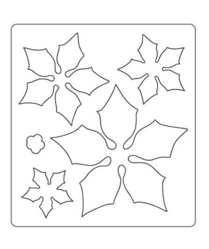 Рождественский цветок трафарет