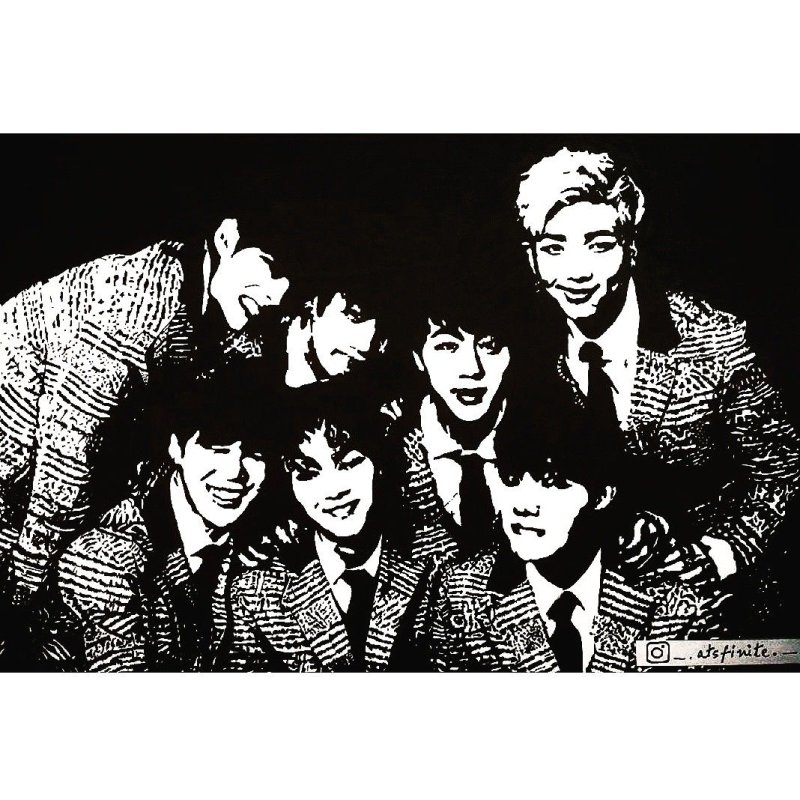 BTS трафарет