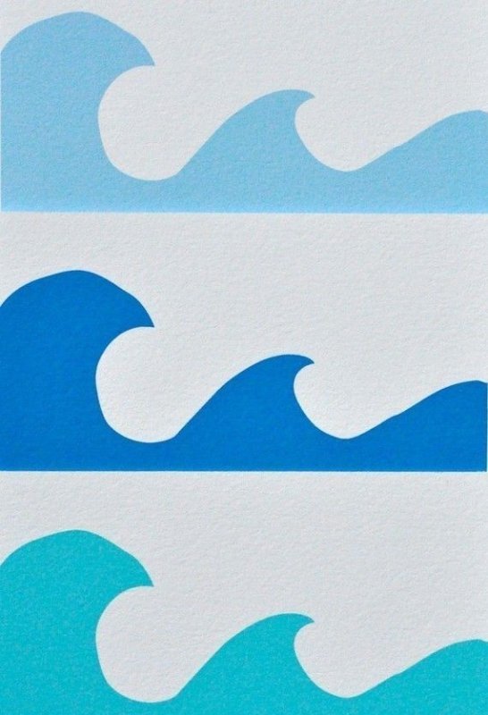 Трафарет морской волны