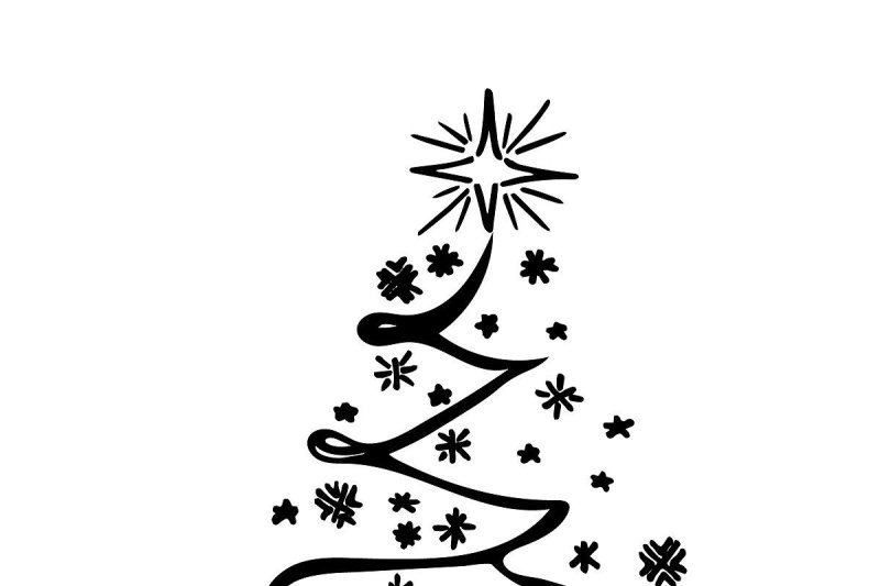 Елочка черно белая