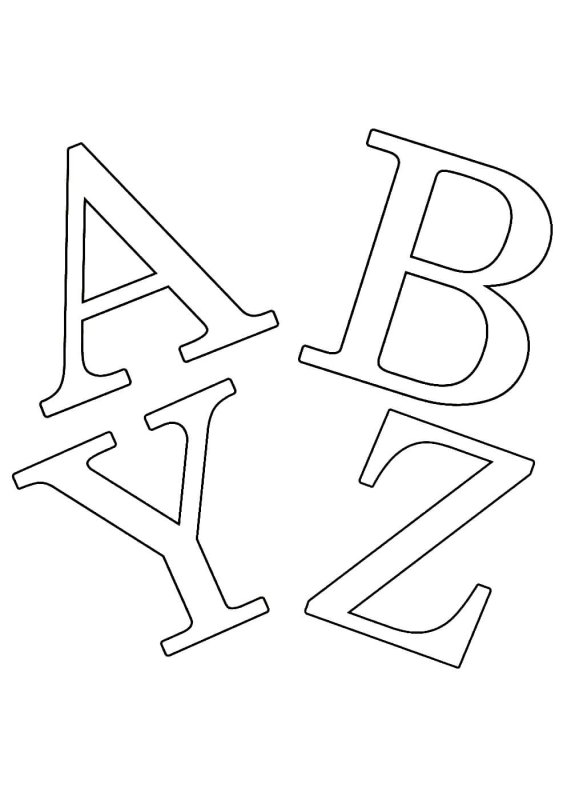Трафарет английских букв для вырезания